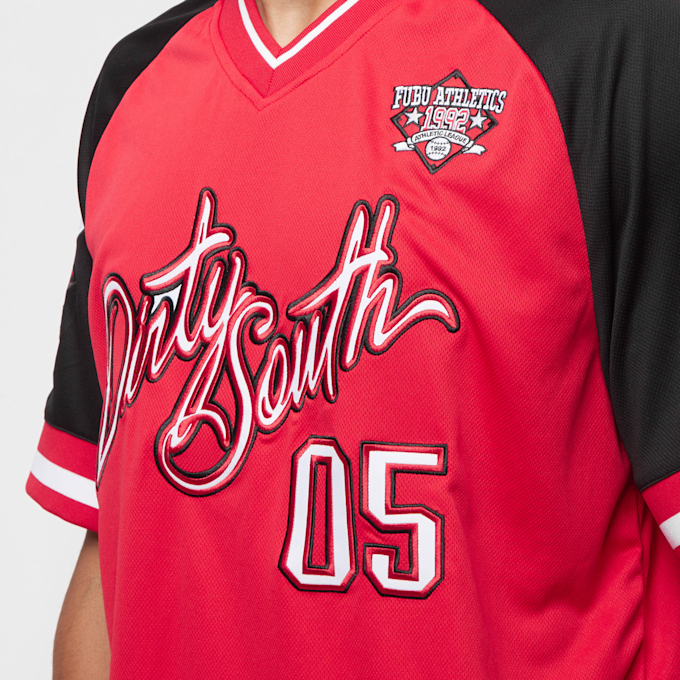 FUBU FUBU Athletics Dirty South Baseball Jersey rojo 2563 3