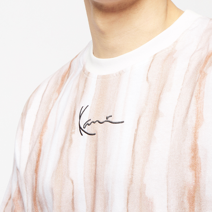 Karl Kani T-shirt Signature Pinstripe 6030152 Bianco Regular Fit