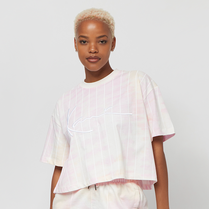Karl Kani Signature Tie Dye Pinstripe Crop Tee lichtroze 8173 1