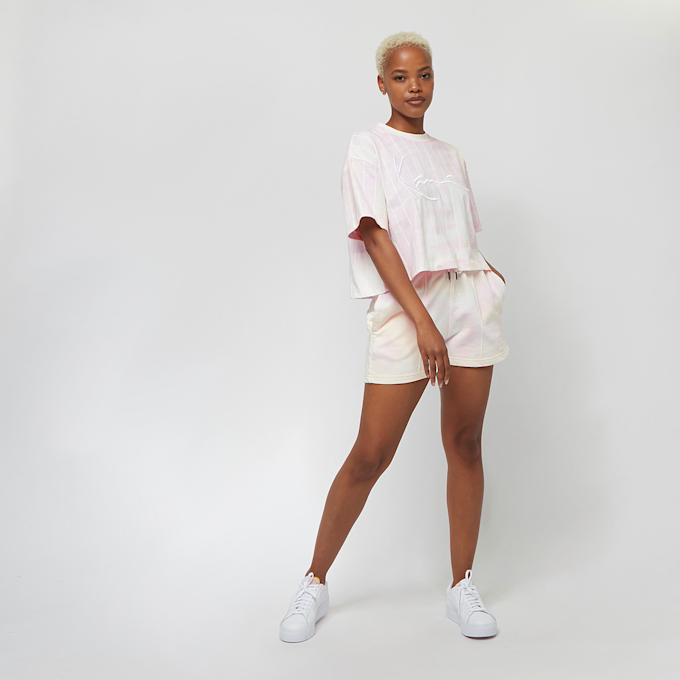 Karl Kani Signature Tie Dye Pinstripe Crop Tee rosa 8173 4