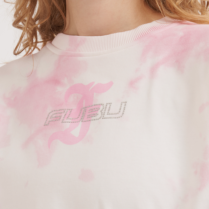 FUBU Corporate Tribal Tiedye Crew blanc 3735 3