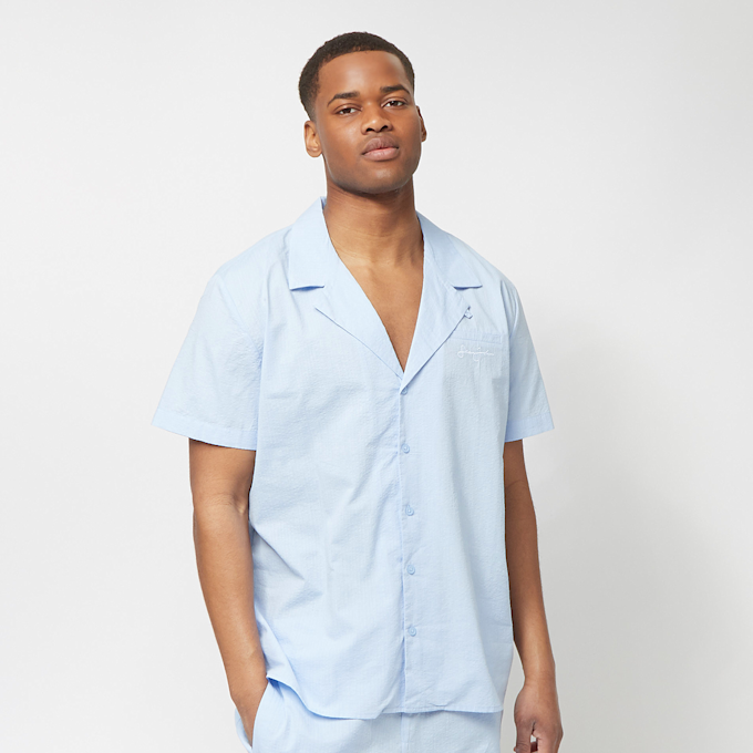 Sean John Script Logo Seersucker Resort Shirt plava 3903 1