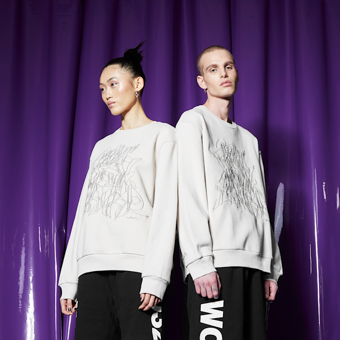 SNIPES x  032c WORKSHOP Crew grau 9071 1