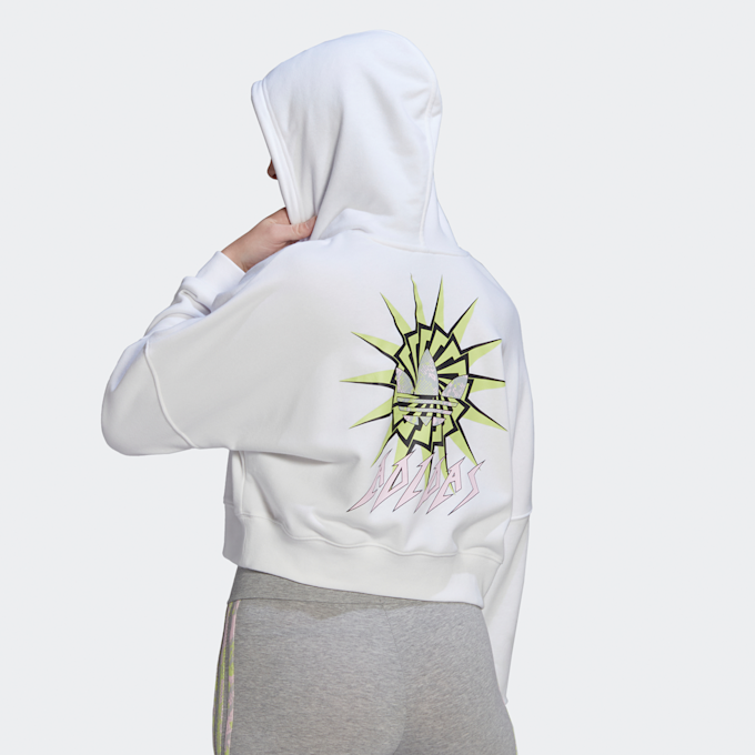 adidas Originals Sweat à Capuche Cropped Summer Rave blanc 9492 2
