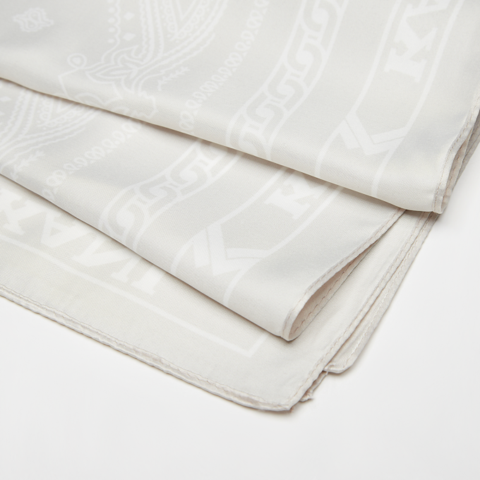 Karl Kani Retro Paisley Satin Scarf beige 11808 2