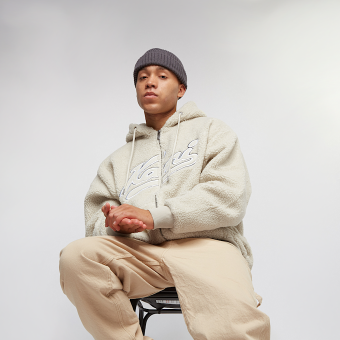 Karl Kani Varsity OS Teddy Zip Hoodie beige 12421 1