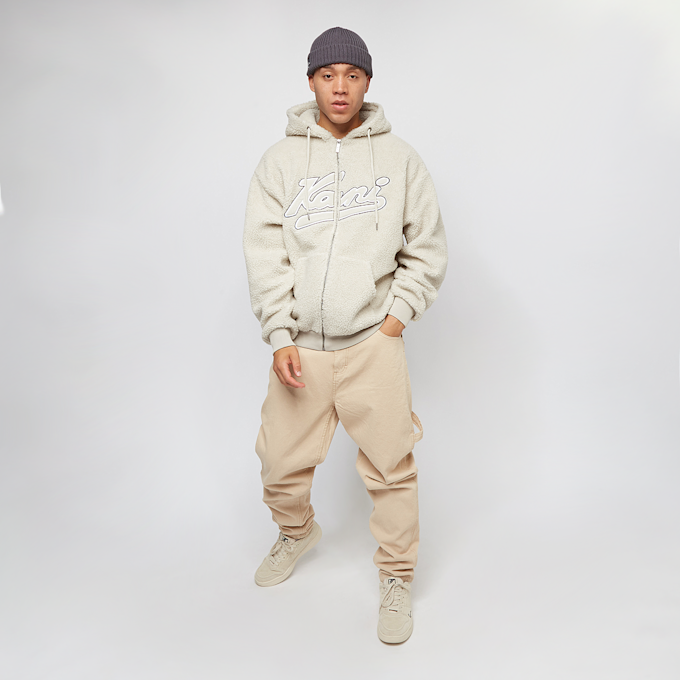 Karl Kani Varsity OS Teddy Zip Hoodie beige 12421 4