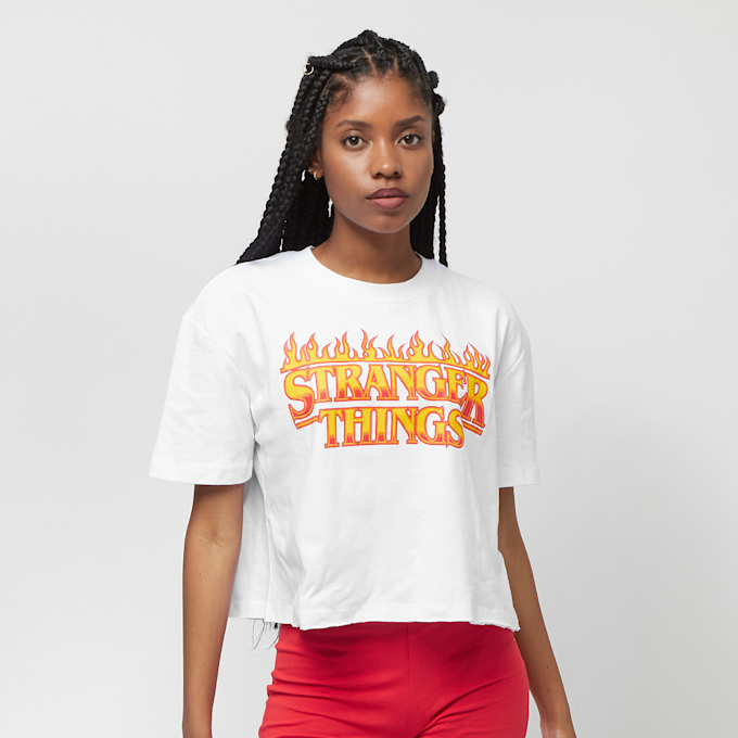 Karl Kani x Stranger Things Woven Signature Crop Print Tee blanc 12906 1