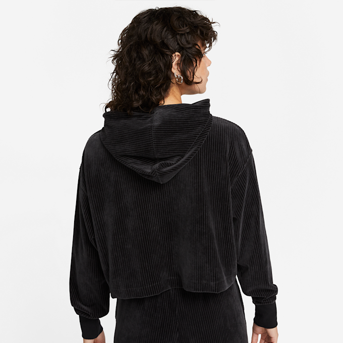 Nike Sportswear Women's Velour Cropped Pullover Hoodie czarny 16119 2