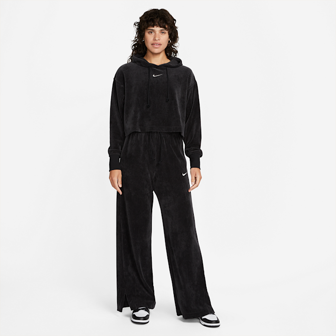 Nike Sportswear Women's Velour Cropped Pullover Hoodie czarny 16119 4