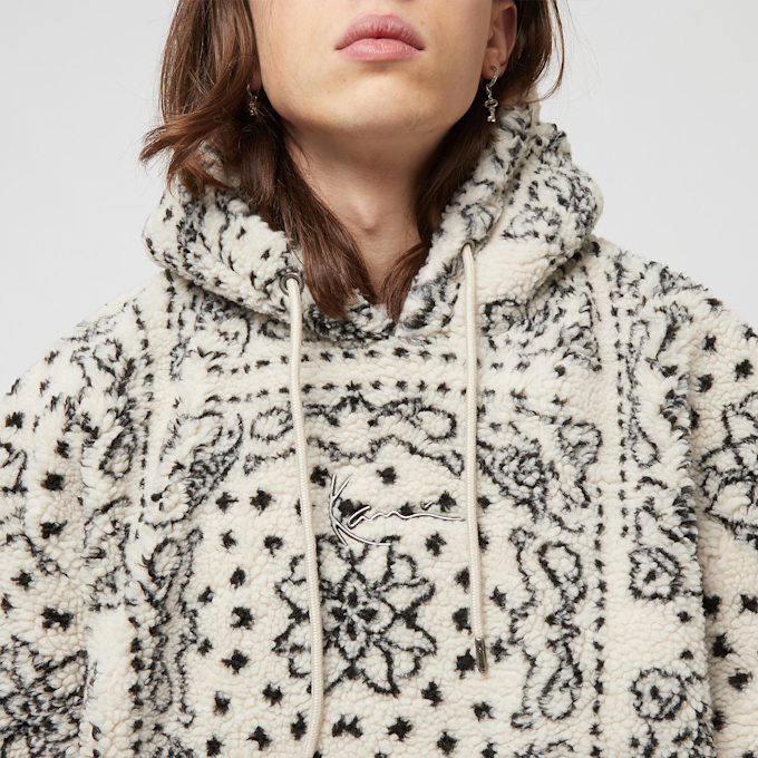 Karl Kani Metal Signature Paisley OS Teddy Hoodie beige 13078 3