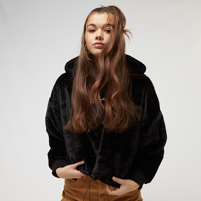 Karl Kani Metal Signature Fake Fur OS Crop Hoodie schwarz 13133 1