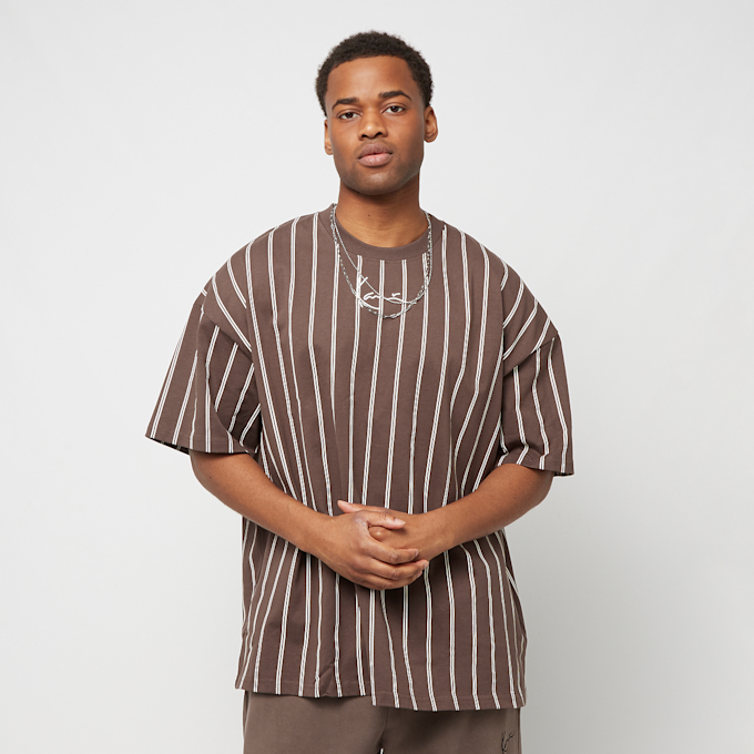 Karl Kani Small Signature Boxy Heavy Jersey Pinstripe Tee braun 14203 1