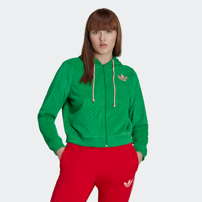 adidas Originals Velour Kapuzenjacke grün 14299 1