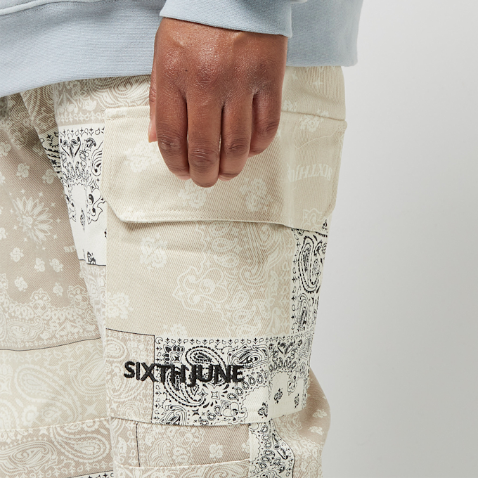 Sixth June Bandana Patchwork Pants beż 15420 3