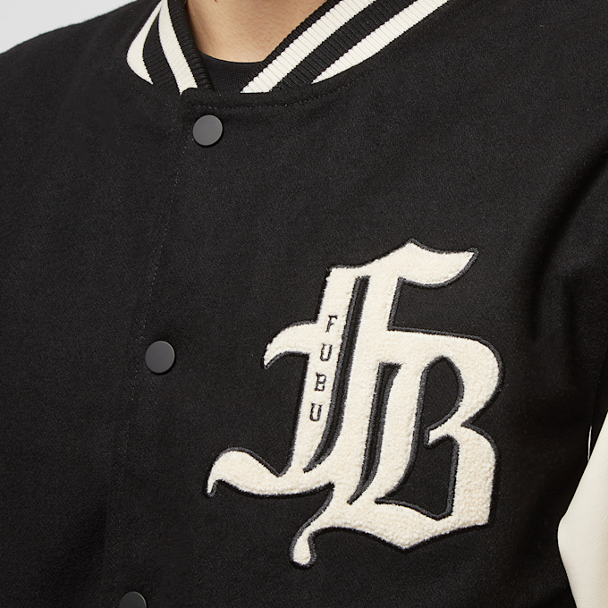 FUBU Old English Varsity Jacket noir 15518 3