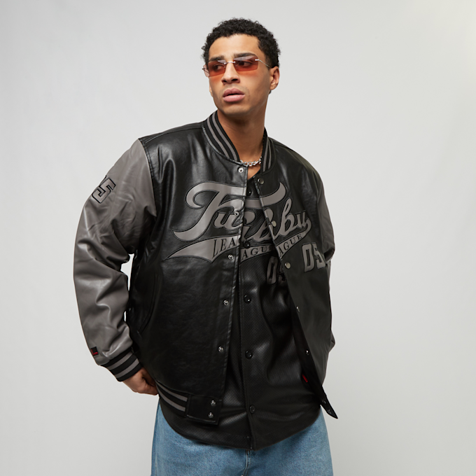FUBU Varsity Leather Jacket nero 15524 1