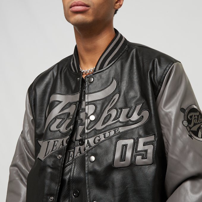 FUBU Varsity Leather Jacket nero 15524 3