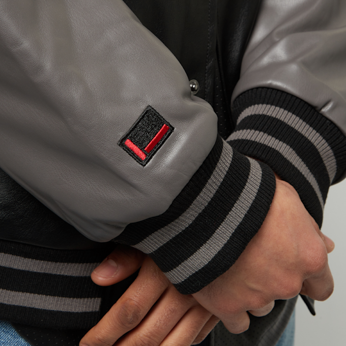 FUBU Varsity Leather Jacket nero 15524 6