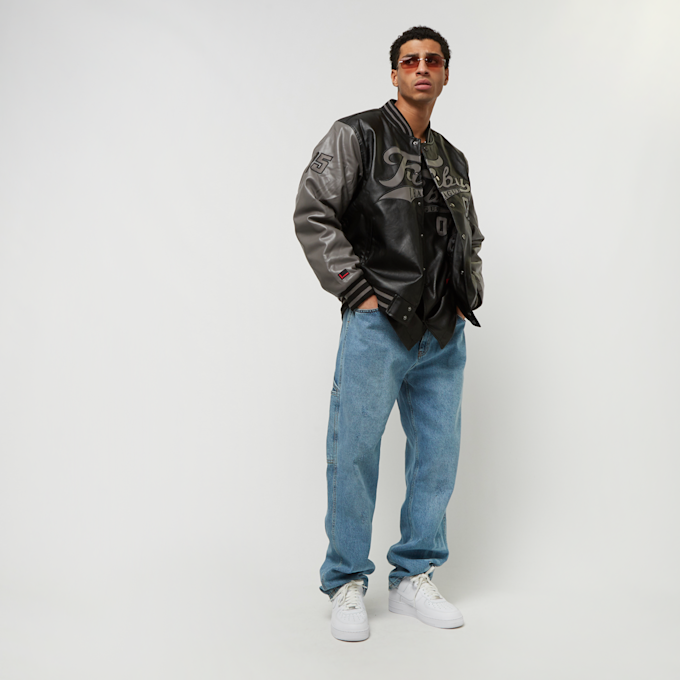 FUBU Varsity Leather Jacket noir 15524 7