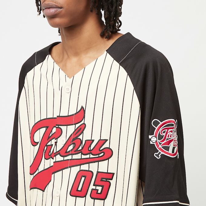 FUBU Varsity Pinstriped Baseball Jersey weiß 18434 3