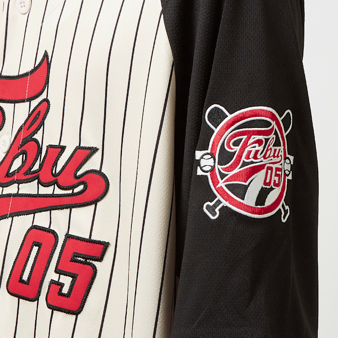 FUBU Varsity Pinstriped Baseball Jersey weiß 18434 5