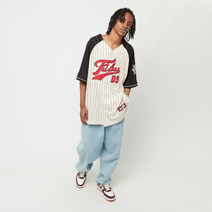 FUBU Varsity Pinstriped Baseball Jersey weiß 18434 7