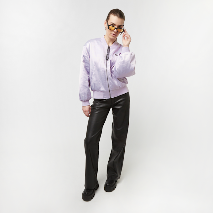 Karl Kani Chest Retro Satin Bomber Jacket pourpre 18460 4