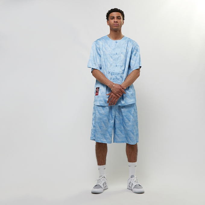 FUBU Retro All Over Print Baseball Jersey bleu 18627 5