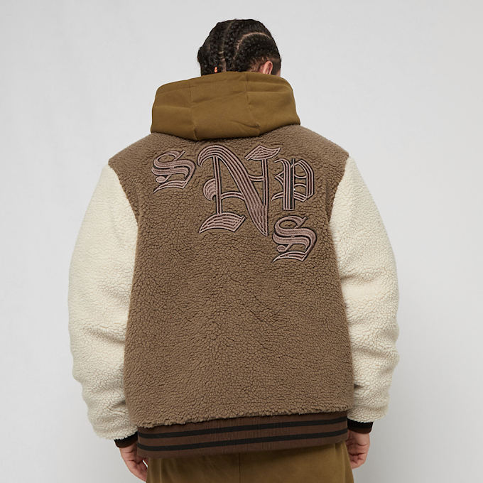 SNIPES Old English Logo Sherpa Varsity Jacket bež 20385 2