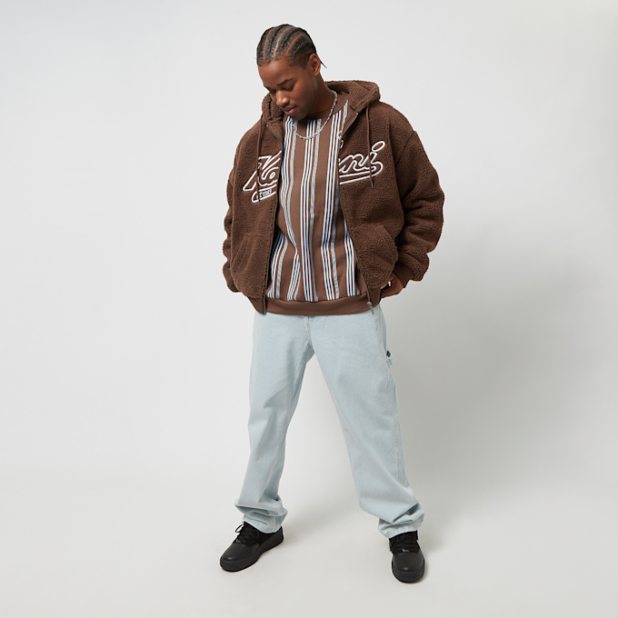 Karl Kani Varsity Teddy Full Zip Hoodie castanho 19803 4
