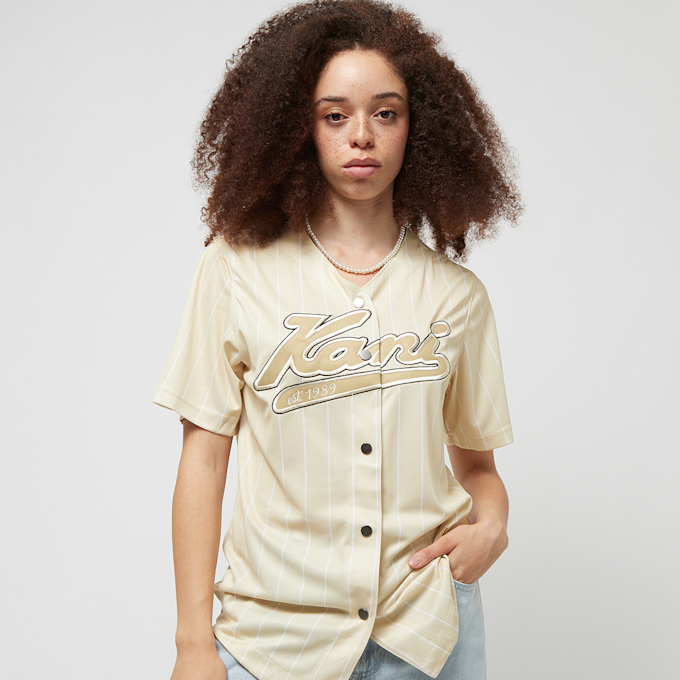 Karl Kani Varsity Pinstripe Baseball Shirt beige 19865 1