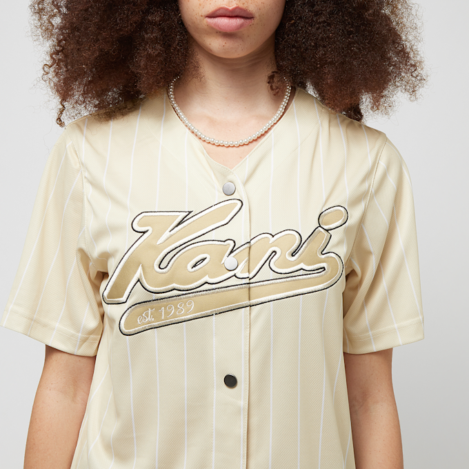 Karl Kani Varsity Pinstripe Baseball Shirt beige 19865 3
