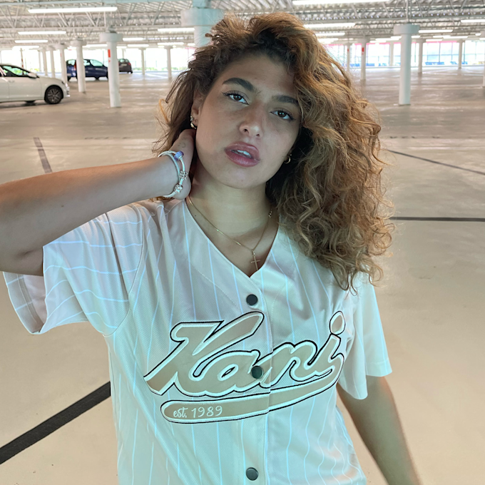 Karl Kani Varsity Pinstripe Baseball Shirt beż 19865 5