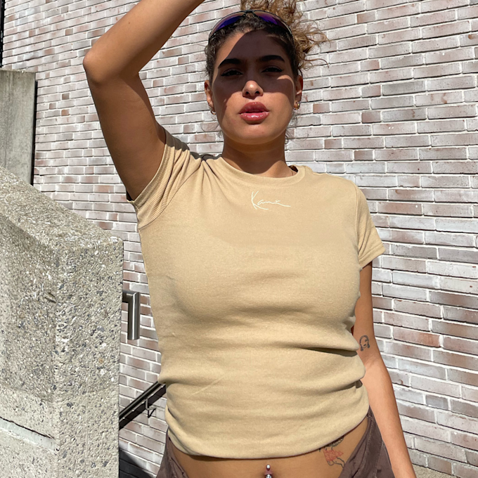 Karl Kani Small Signature Tight Rib Tee beige 19866 5