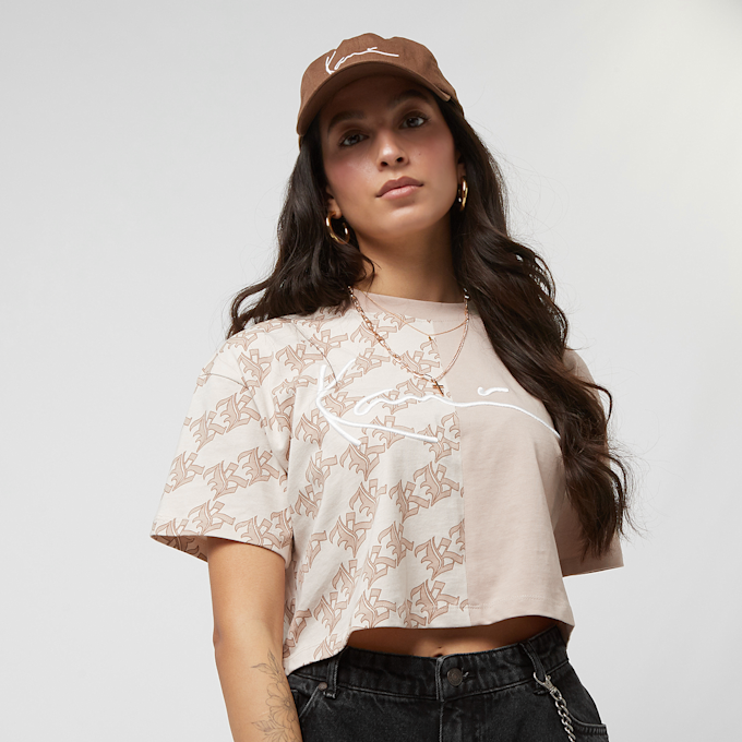 Karl Kani Signature Old English Crop Block Tee beige 26202 1