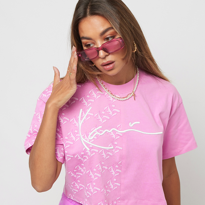 Karl Kani Signature Old English Crop Block Tee rose 26205 1