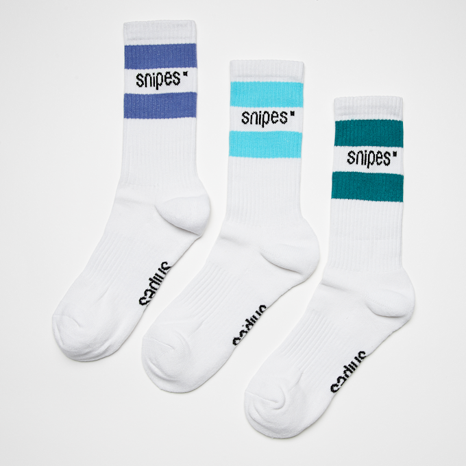 SNIPES 3 PACK - Small Logo Striped Crew Socks multicolor 26670 1