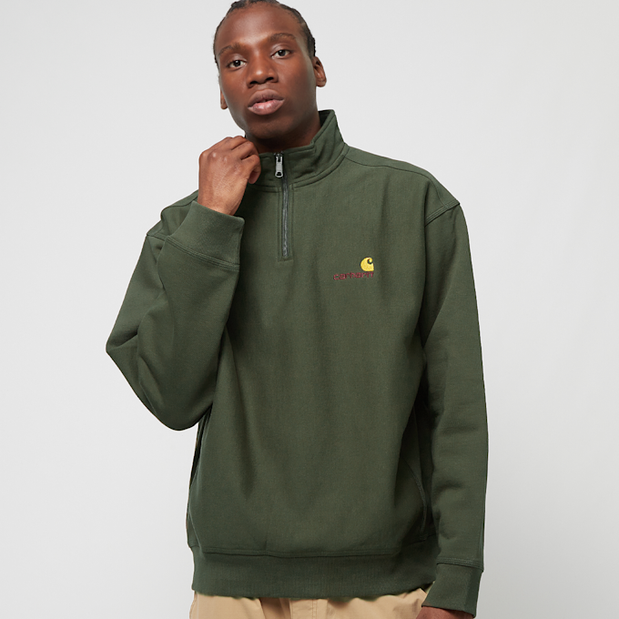Carhartt WIP Half Zip American Script Sweatshirt zielony 27898 1