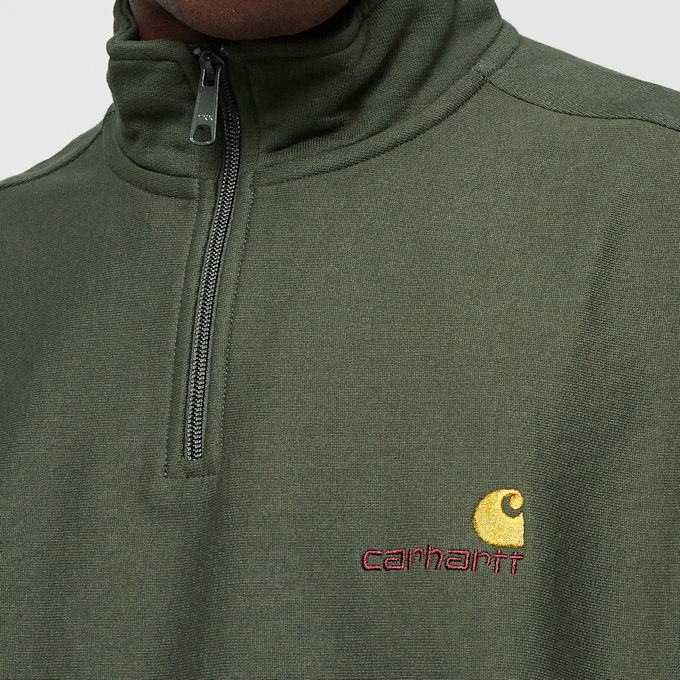 Carhartt WIP Half Zip American Script Sweatshirt zielony 27898 3