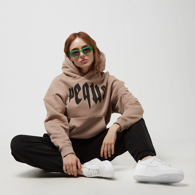 PEQUS Mythic Logo Cropped Hoodie brązowy 27938 4