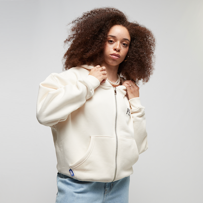 PEQUS Chest Logo Cropped Hoodie weiß 27940 1