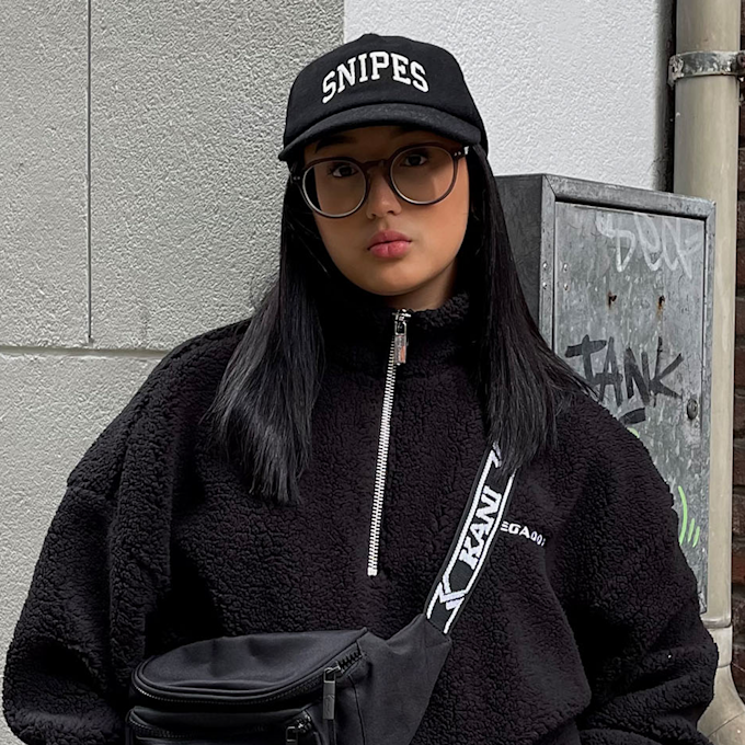 SNIPES College Logo Wool Blend 5-Panel Cap zwart 22901 6