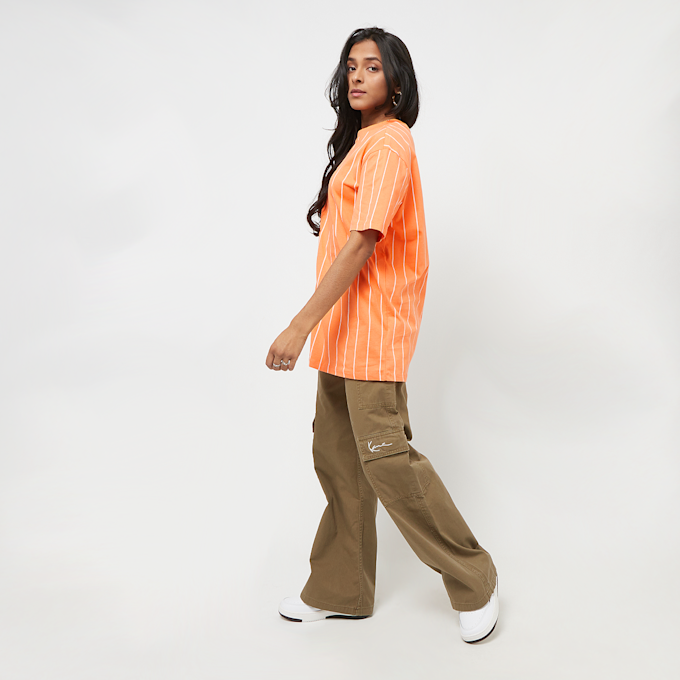 Karl Kani Small Signature Pinstripe Oversized Tee orange 23029 4