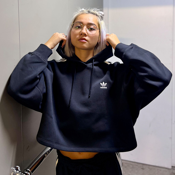 adidas Originals adicolor 3-Stripes Cropped Hoodie žuta 23173 5