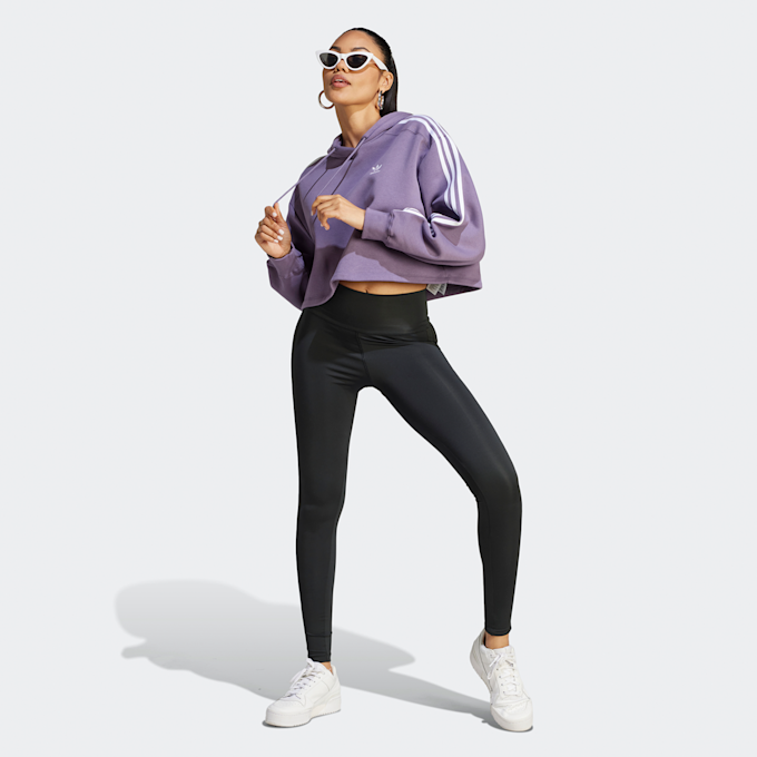 adidas Originals adicolor 3-Stripes Cropped Hoodie morado 23179 5