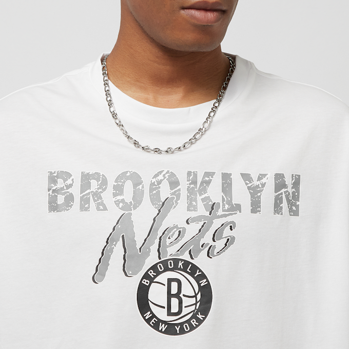 New Era Team Script Oversized Tee Brooklyn Nets weiß 23282 3