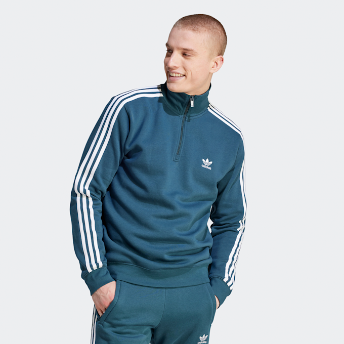 adidas Originals adicolor 3-Streifen Half-Zip Crew Sweatshirt blau 23445 1