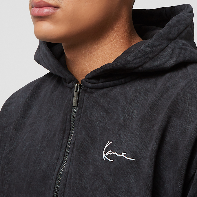 Karl Kani Chest Signature Oversized Washed Heavy Sweat Wolf Full Zip Jacket schwarz 23610 3