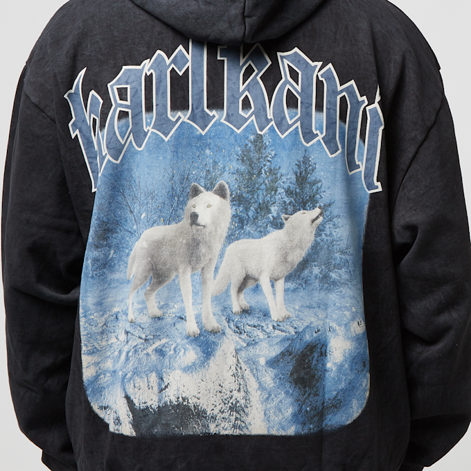 Karl Kani Chest Signature Oversized Washed Heavy Sweat Wolf Full Zip Jacket schwarz 23610 4